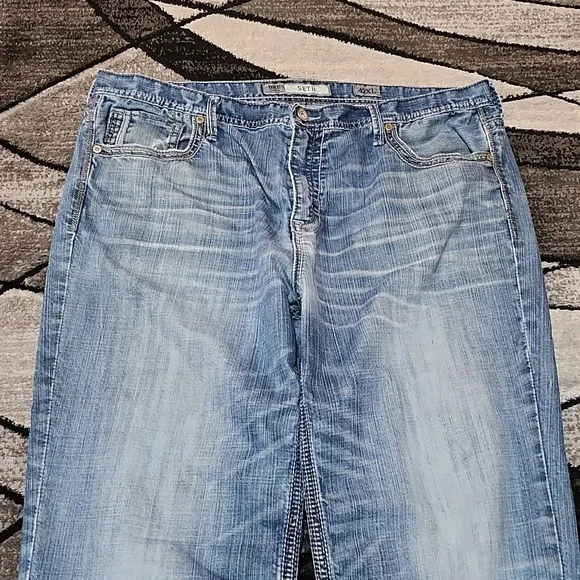 BKE SETH EMBROIDERED BOOT-LEG DENIM JEAN SIZE 42 - Picture 5 of 15